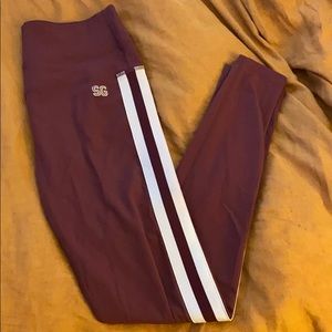 Spiritual gangster burgundy side stripe pants SM